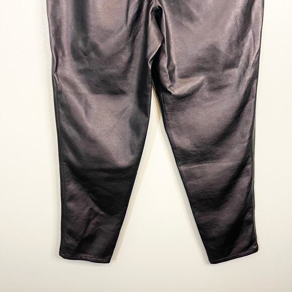 Blank NYC Women's Black Vegan Leather Pockets Drawstring Jogger Pants Size 26 - Picture 4 of 8